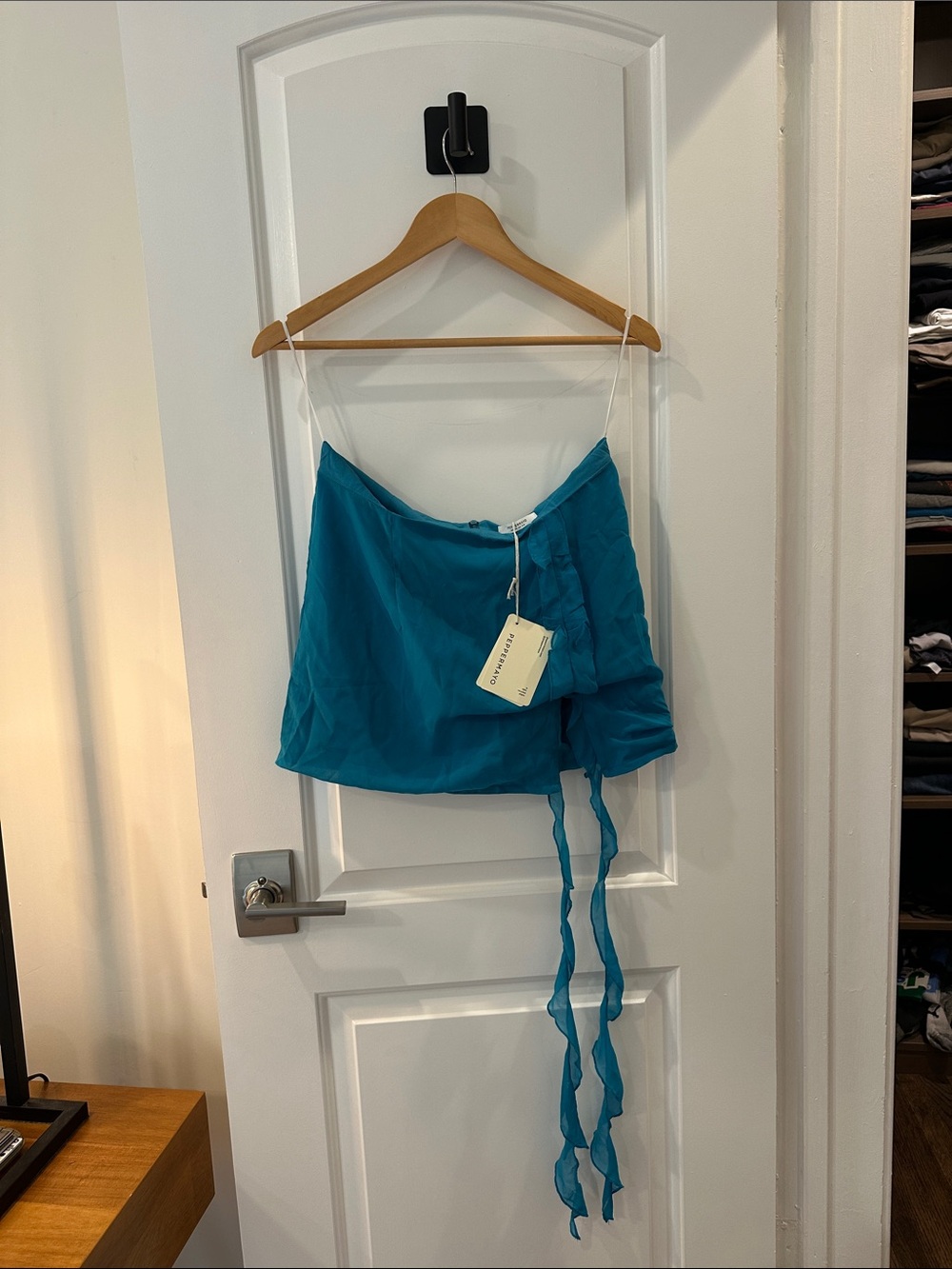 Peppermayo Mermaid Women’s Teal Mini Skirt with Side Tie